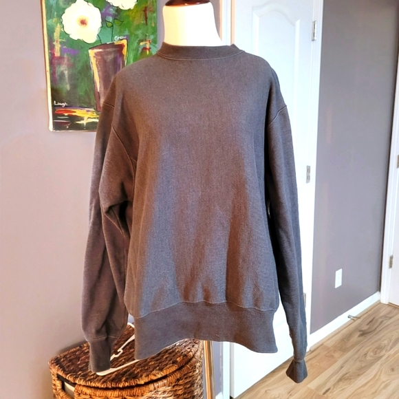 Champion Reverse Weave Crewneck Sweatshirt Gray Womens Medium - Picture 1 of 6